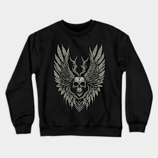 Winged Skeleton Occult Dark Satanic Witchcraft Emo Goth Crewneck Sweatshirt